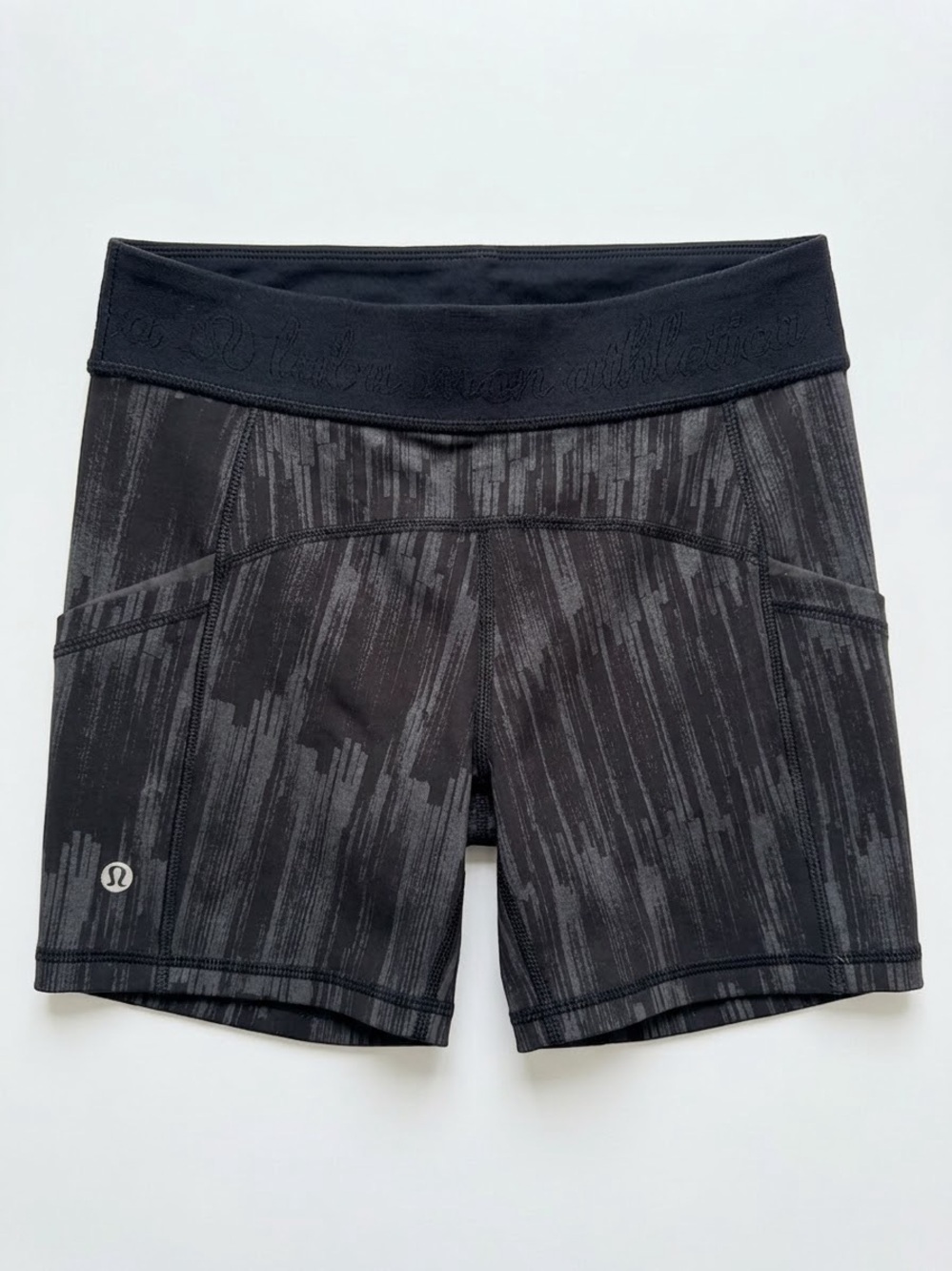 lululemon athletica Black Heathered Mid-Rise Performance Shorts XS